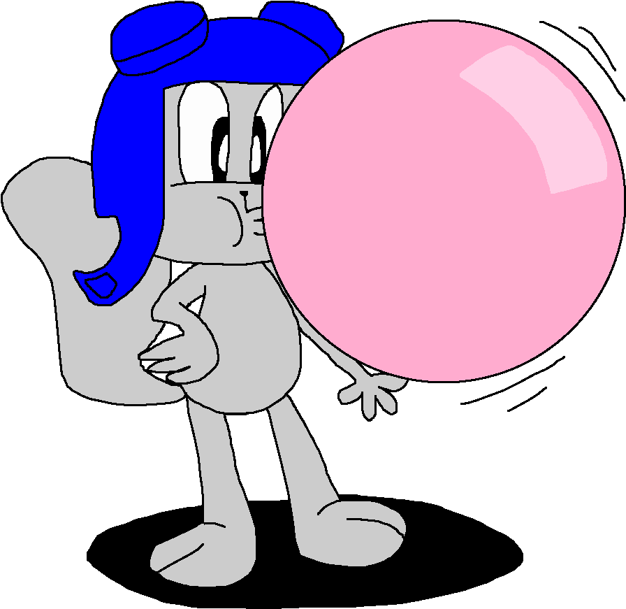 Cartoon Squirrel Blowing Bubblegum PNG image