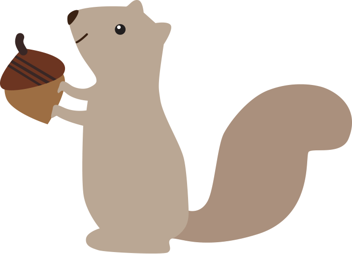 Cartoon Squirrel Holding Acorn PNG image