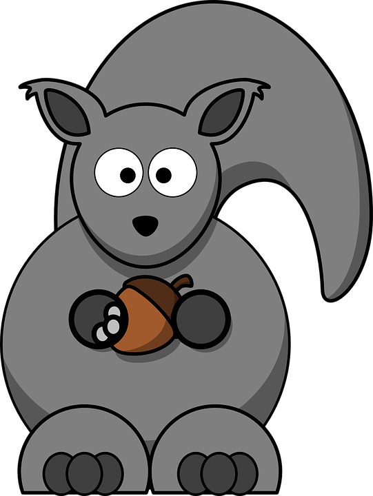 Cartoon Squirrel Holding Acorn.png PNG image