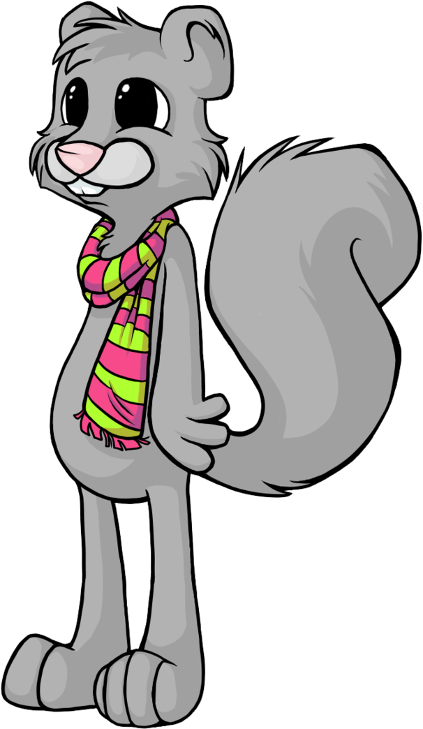 Cartoon Squirrel Wearing Scarf.png PNG image