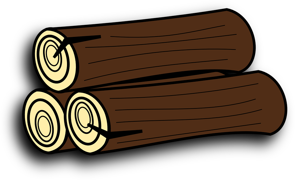 Cartoon Stacked Logs PNG image