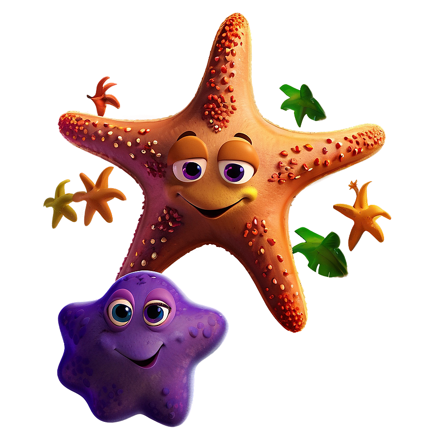 Cartoon Starfish Character Png Gwm50 PNG image