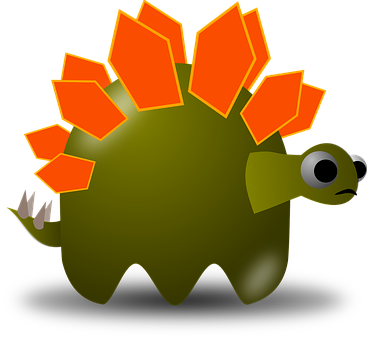 Cartoon Stegosaurus Graphic PNG image