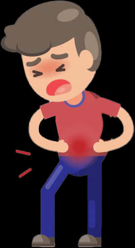 Cartoon Stomachache Expression PNG image