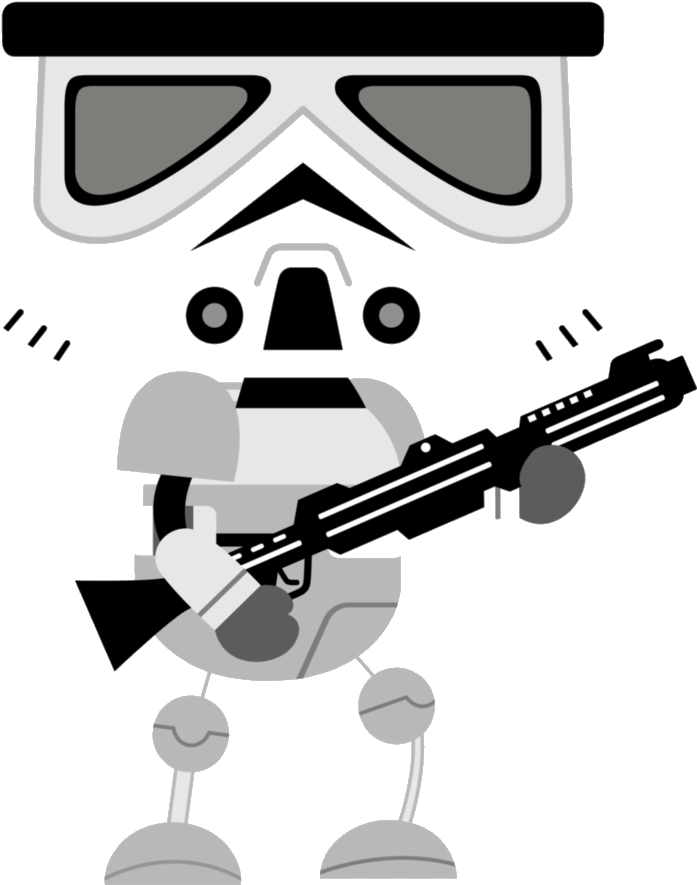 Cartoon Stormtrooperwith Blaster PNG image