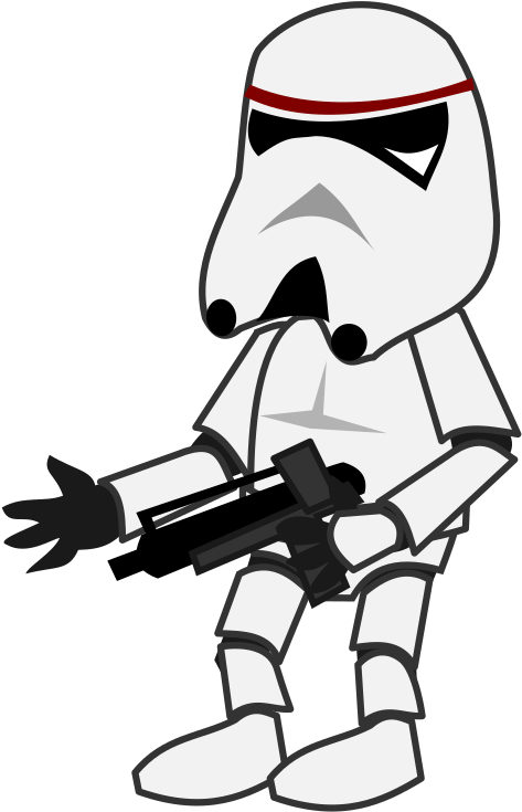 Cartoon Stormtrooperwith Blaster PNG image