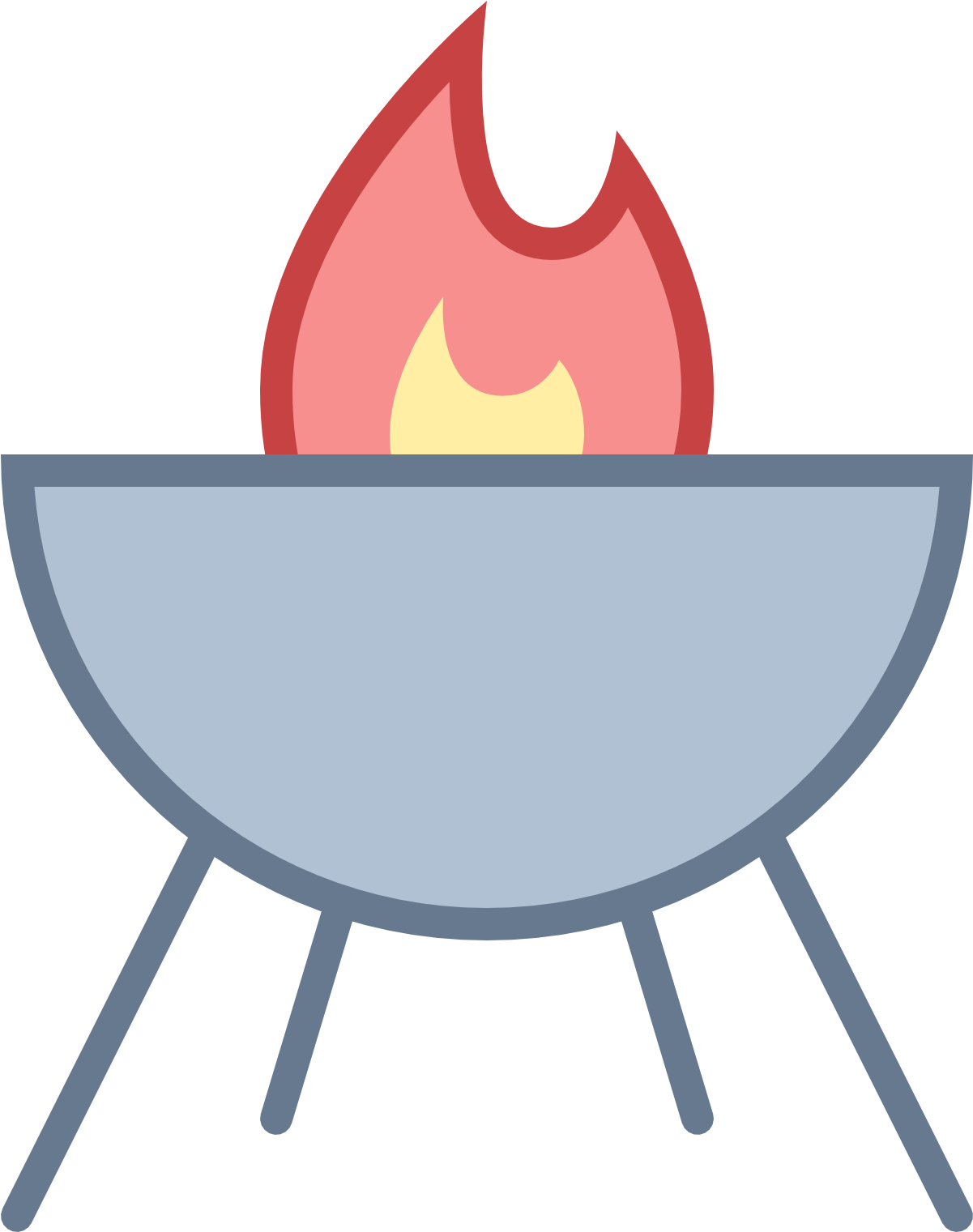 Cartoon Style Barbecue Grill Icon PNG image