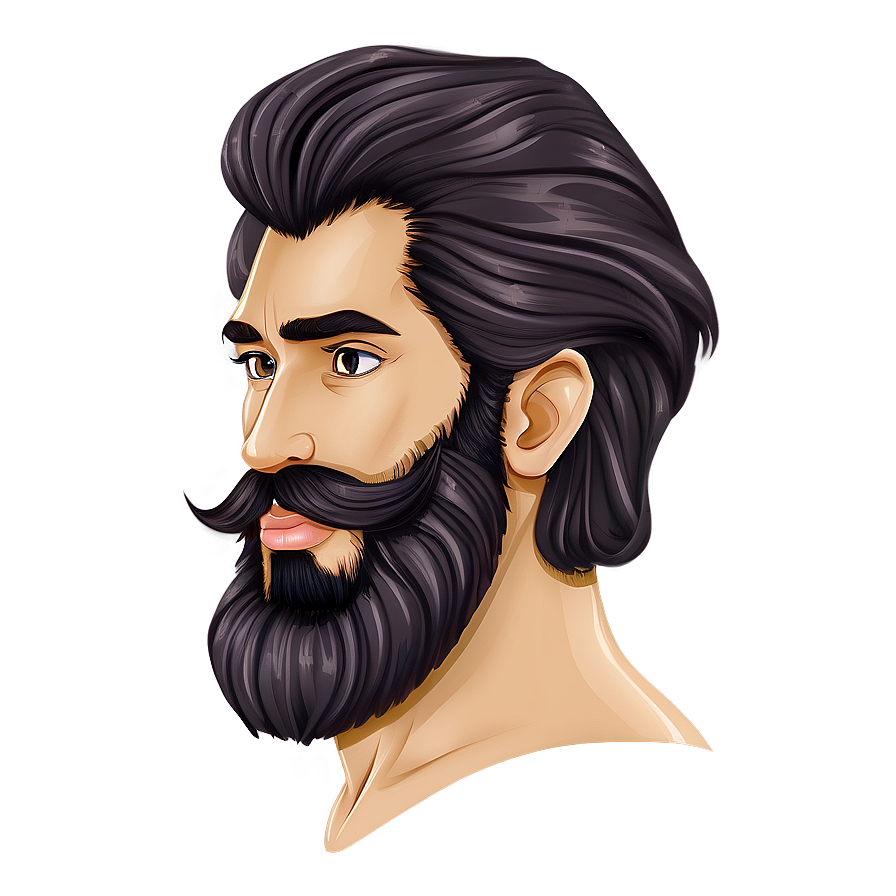 Cartoon Style Beard Picture Png 06272024 PNG image