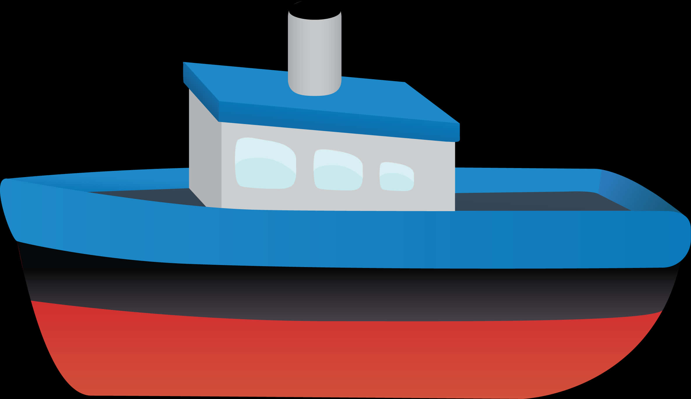 Cartoon Style Boat Illustration PNG image