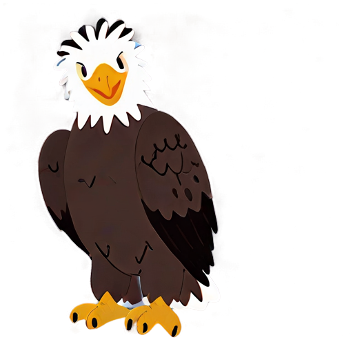 Cartoon Style Cute Eagle Png D PNG image