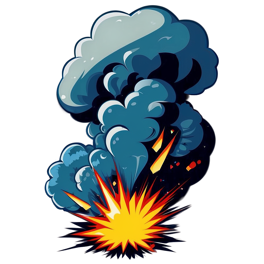Cartoon Style Explosion Graphic Png Uxe PNG image