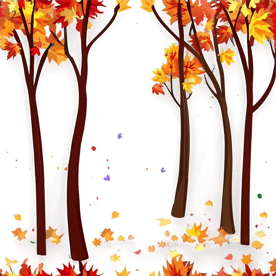 Cartoon Style Fall Trees Png 96 PNG image