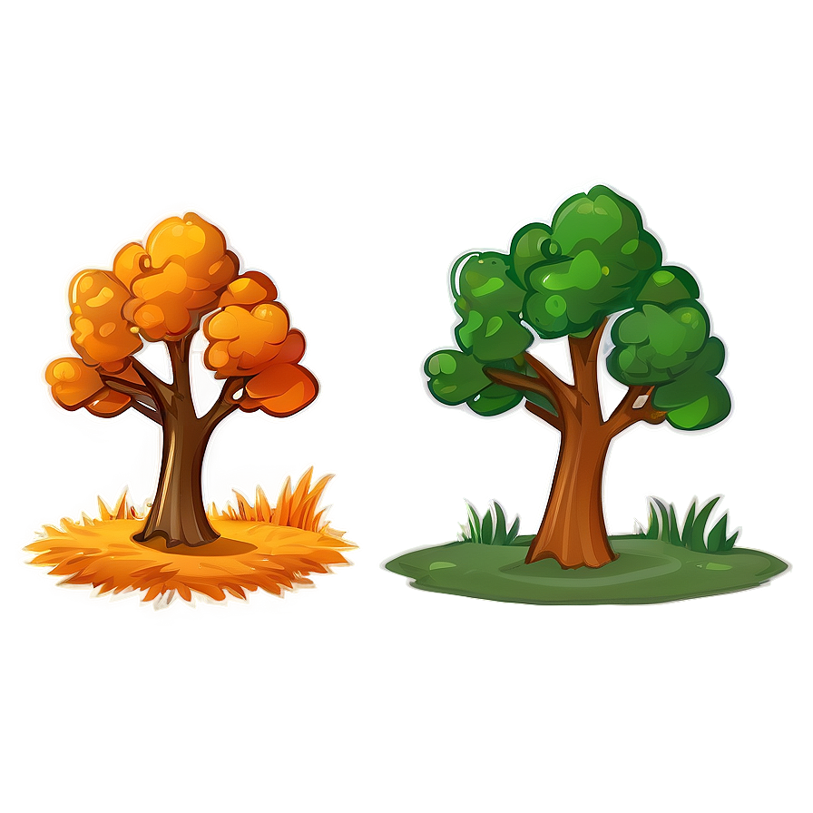 Cartoon Style Fall Trees Png Lbo83 PNG image