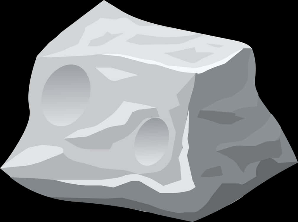 Cartoon Style Gray Rock PNG image