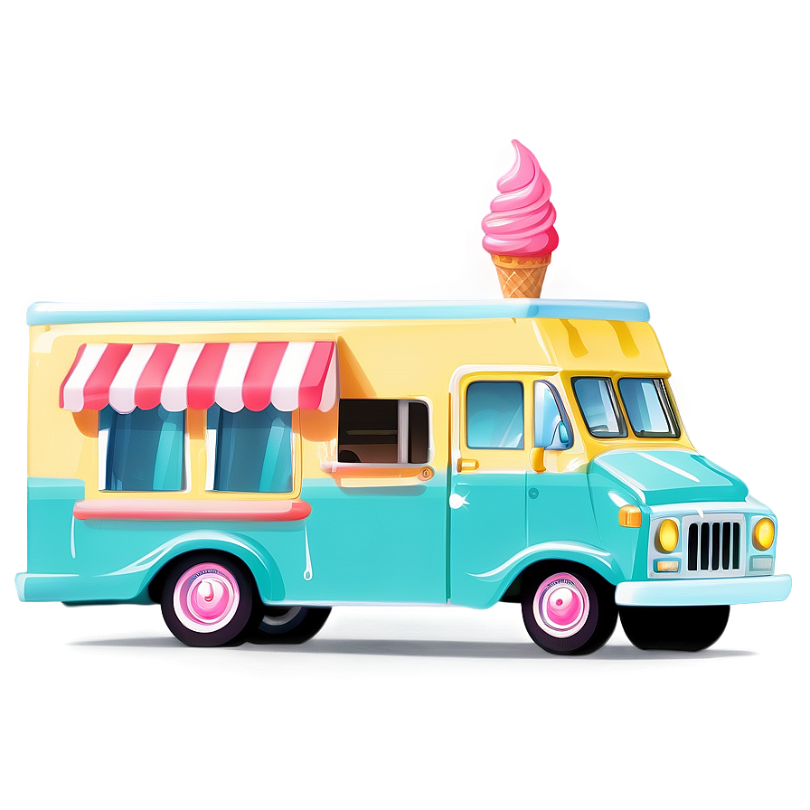 Cartoon Style Ice Cream Truck Png 96 PNG image