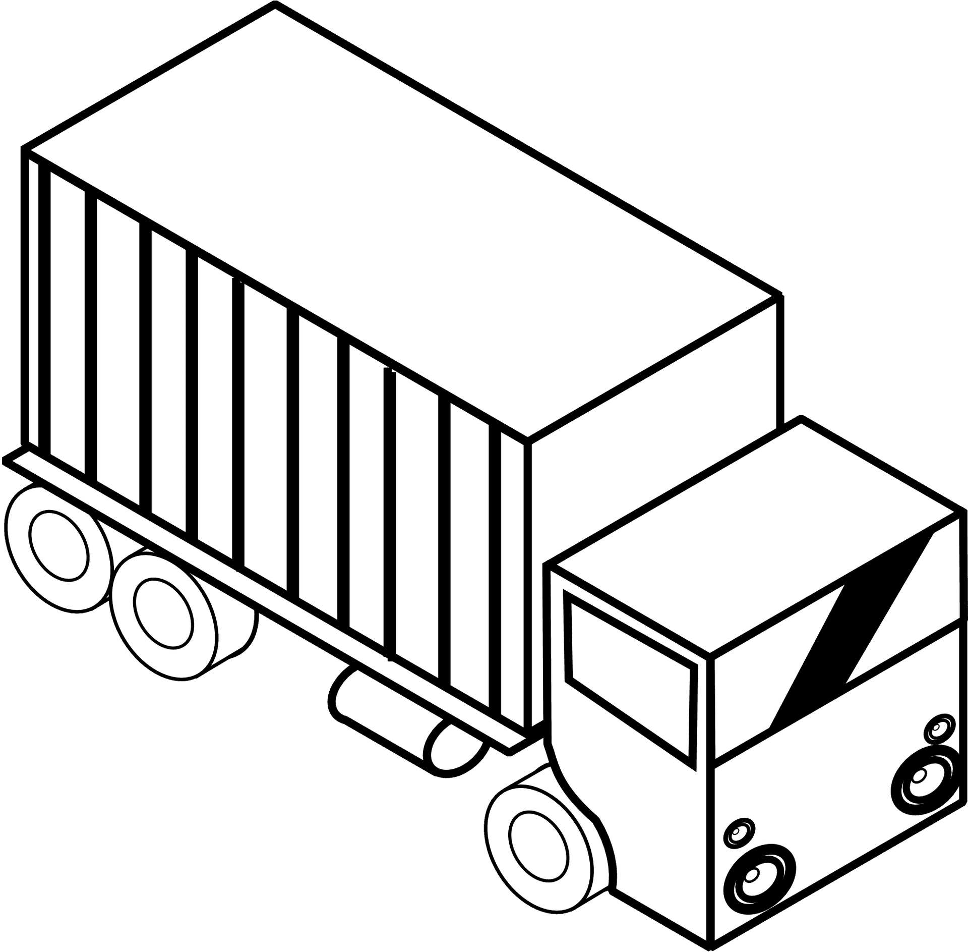 Cartoon Style Indian Truck Illustration PNG image