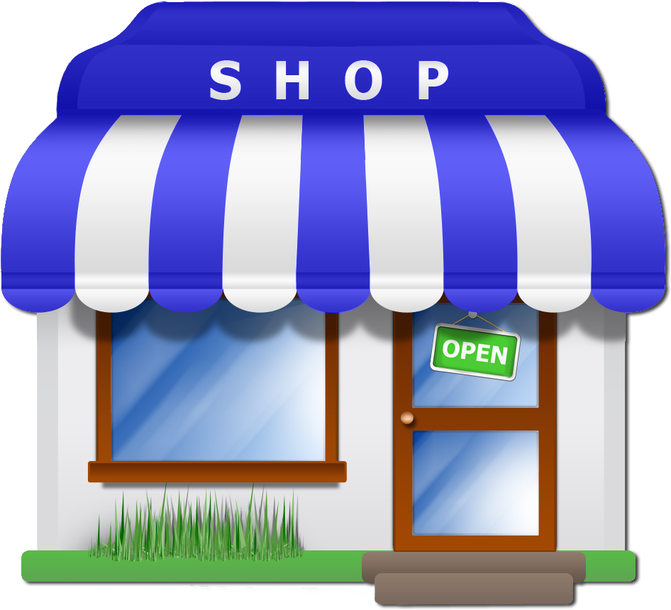 Cartoon Style Open Shopfront PNG image