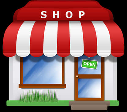 Cartoon Style Shop Front Icon PNG image