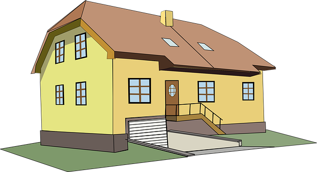 Cartoon Style Yellow House PNG image