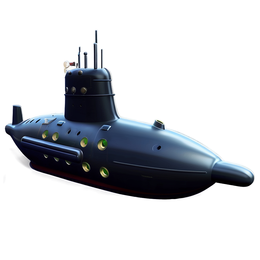 Cartoon Submarine Graphic Png 05252024 PNG image