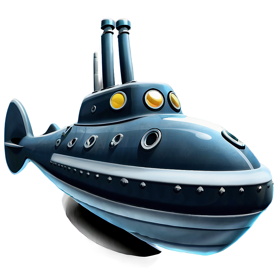 Cartoon Submarine Graphic Png 05252024 PNG image