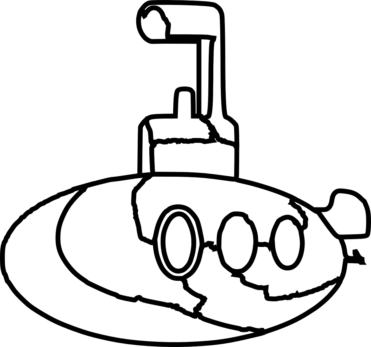 Cartoon_ Submarine_ Outline.png PNG image