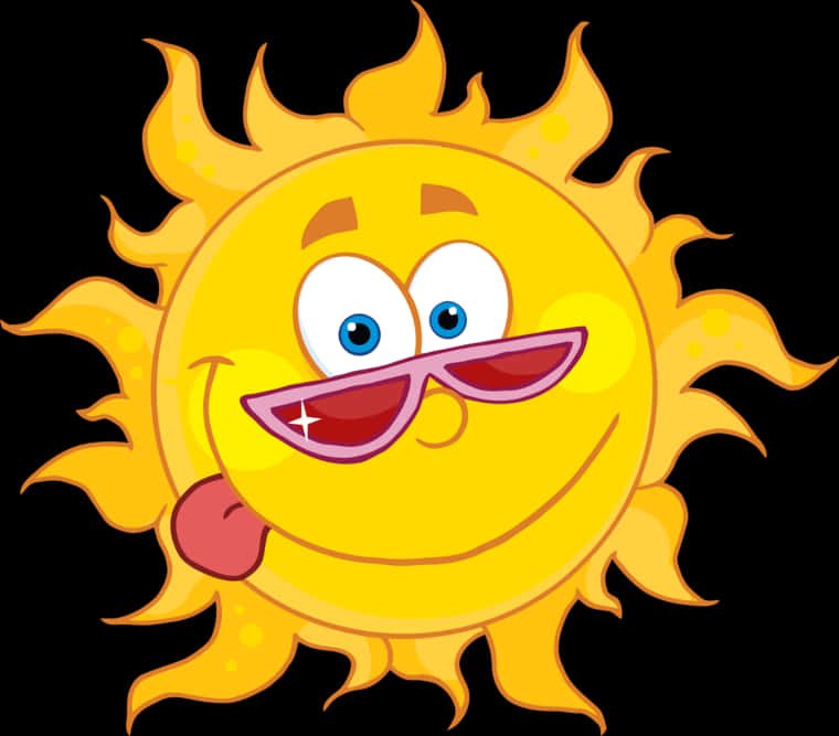 Cartoon Sun With Sunglasses.png PNG image
