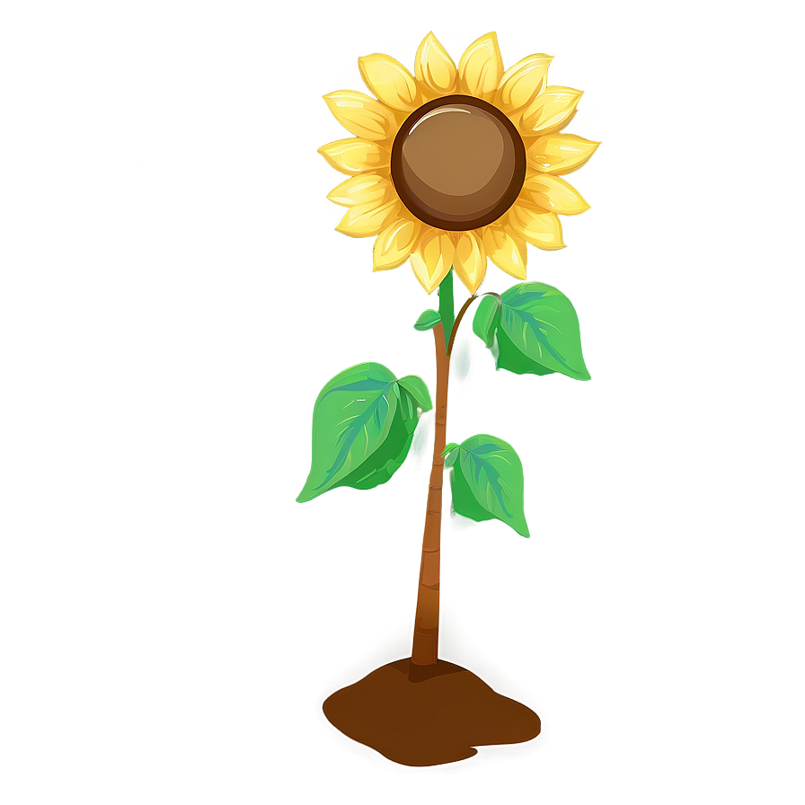 Cartoon Sunflower Character Png 05252024 PNG image