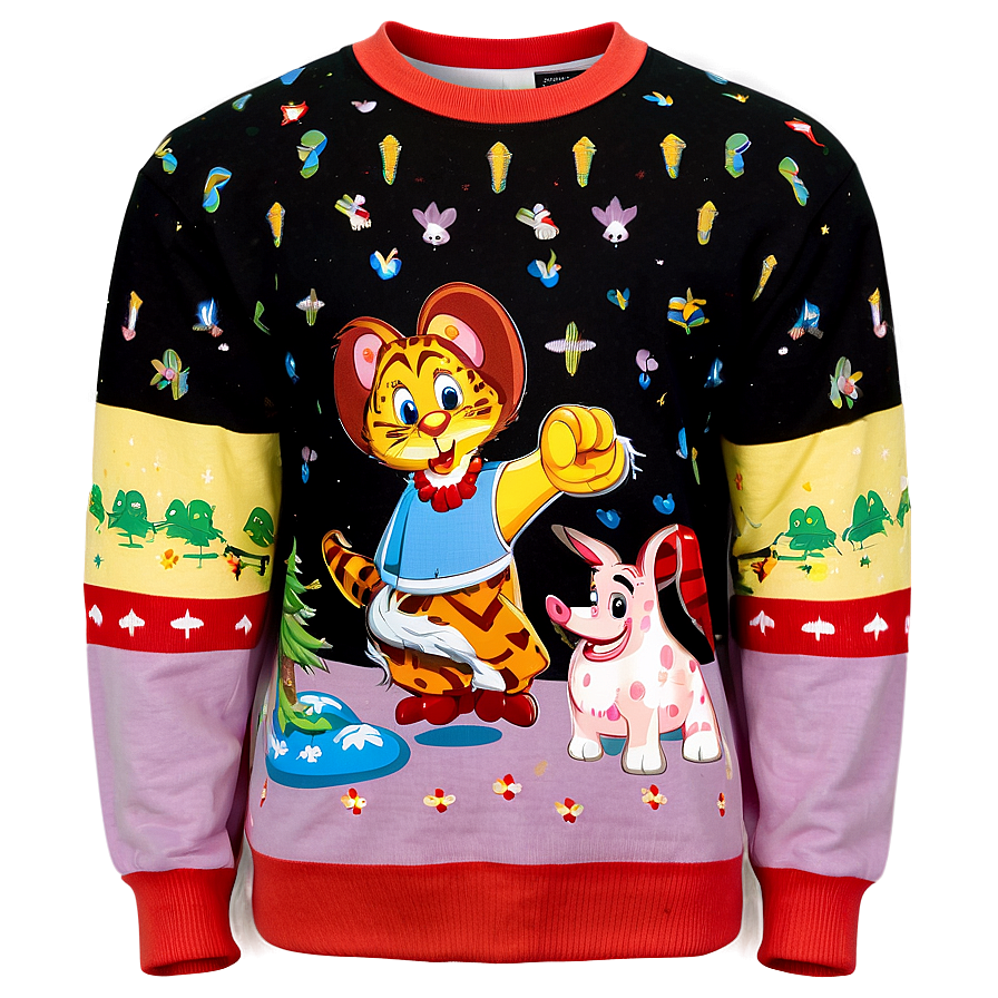 Cartoon Sweater Print Png 24 PNG image