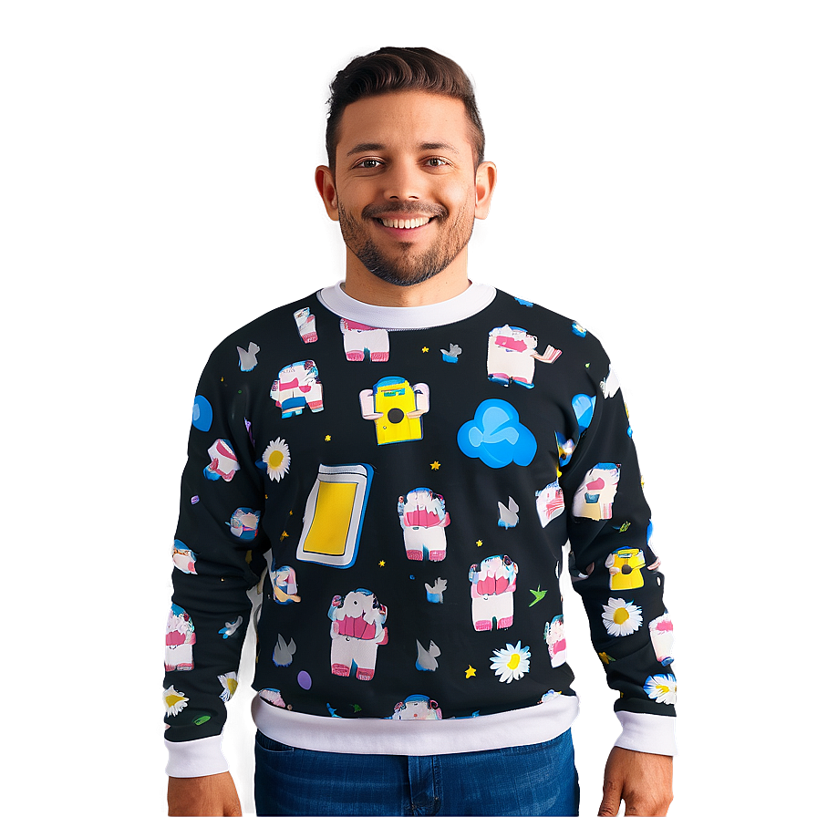 Cartoon Sweater Print Png 39 PNG image