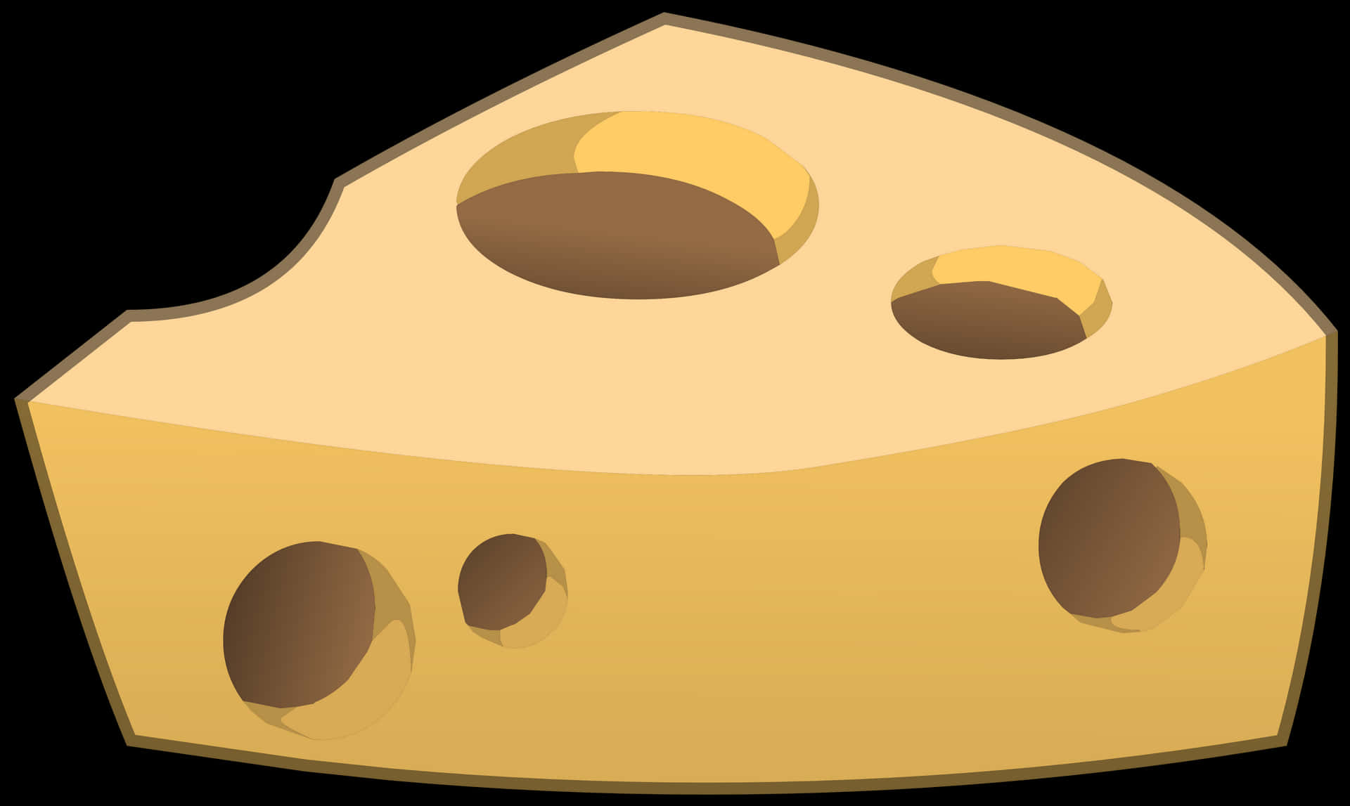 Cartoon Swiss Cheese Wedge PNG image