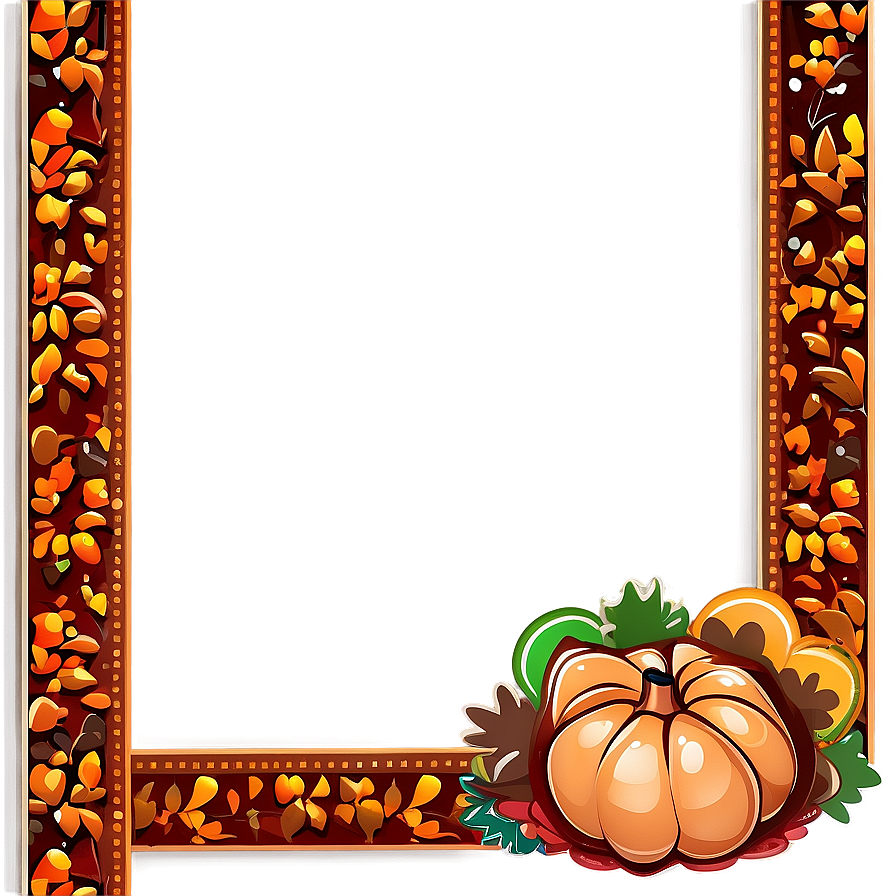 Cartoon Thanksgiving Border Png 06202024 PNG image