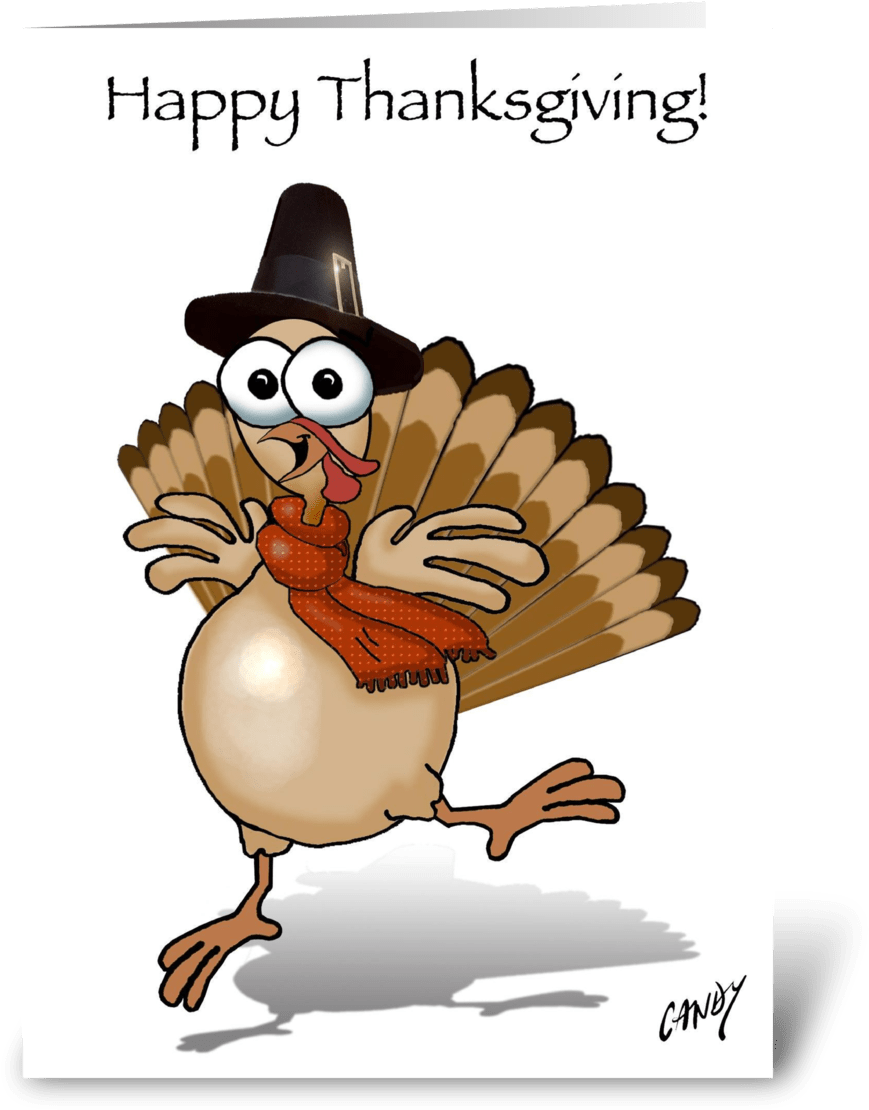 Cartoon Thanksgiving Turkey Greeting PNG image