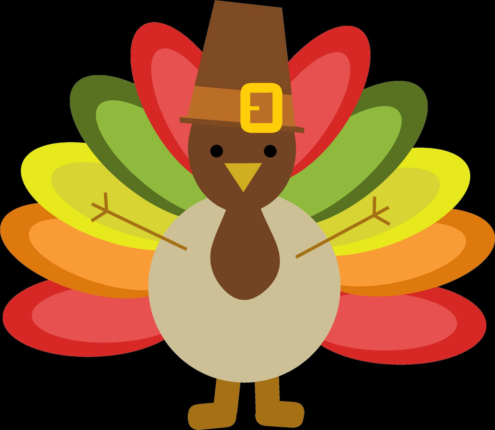 Cartoon Thanksgiving Turkey Illustration PNG image