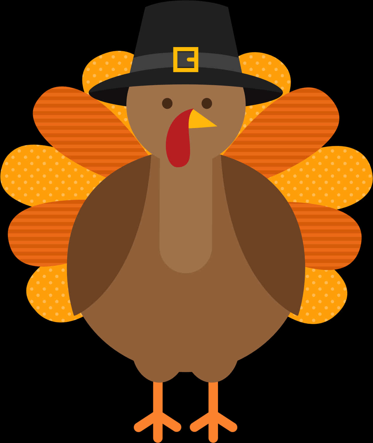 Cartoon Thanksgiving Turkeywith Hat PNG image