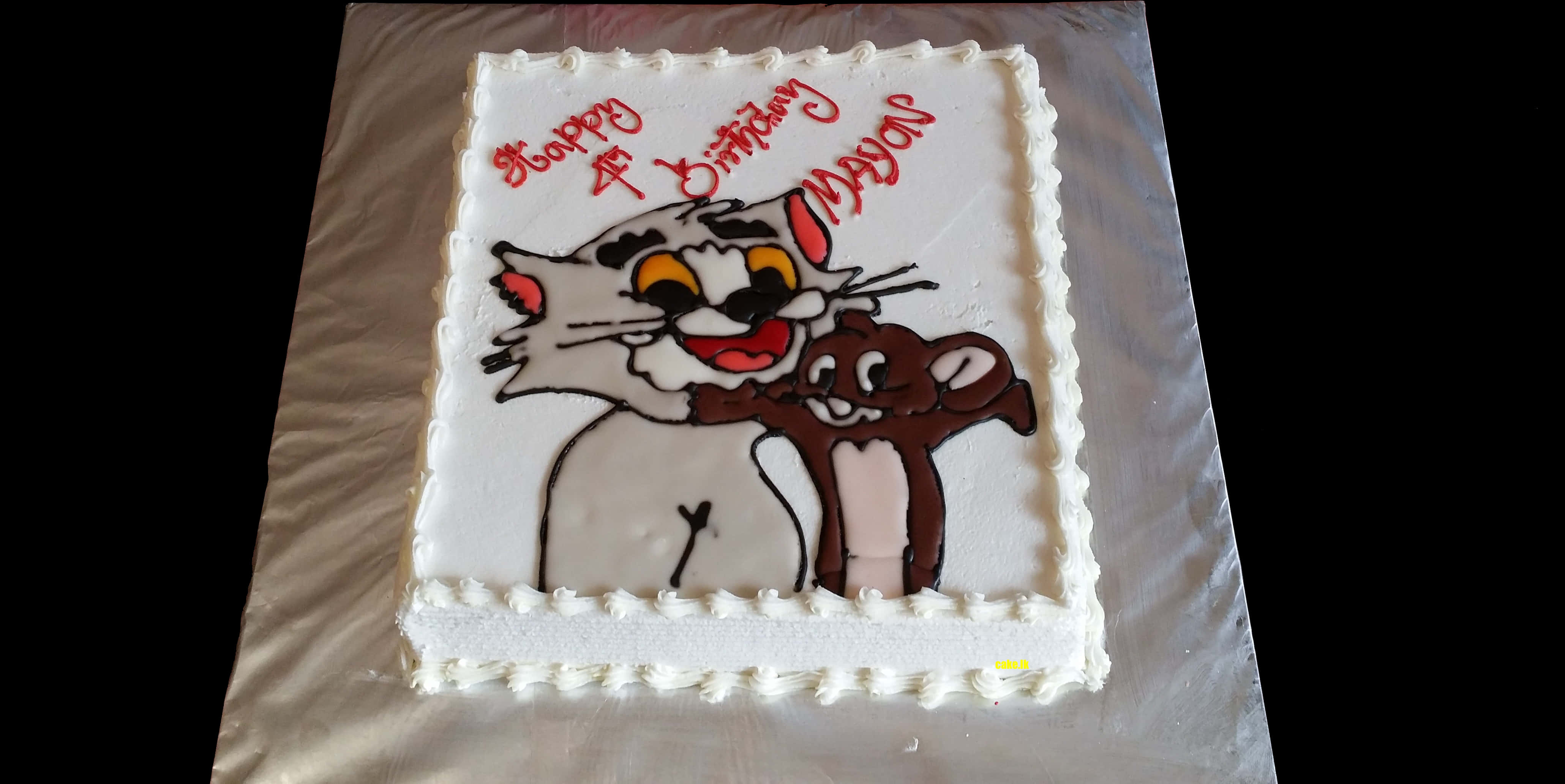 Cartoon Themed Birthday Cake PNG image