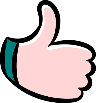 Cartoon Thumbs Up Graphic PNG image