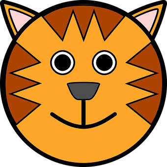 Cartoon Tiger Face Graphic PNG image