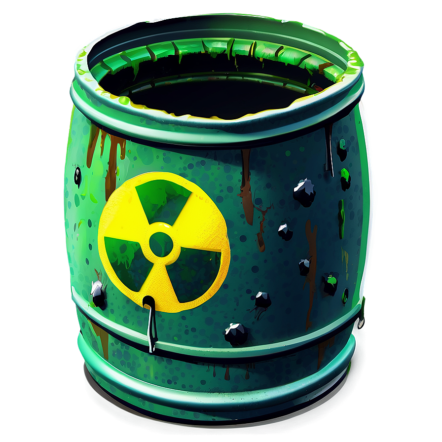 Cartoon Toxic Waste Barrel Png Bkw33 PNG image