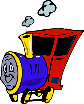 Cartoon Train Character Illustration PNG image
