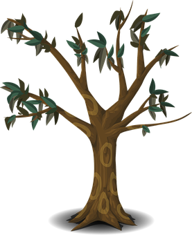 Cartoon Tree Illustration PNG image