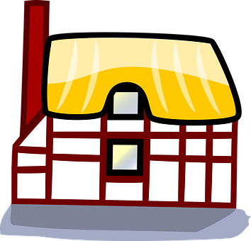 Cartoon Tudor Style House PNG image