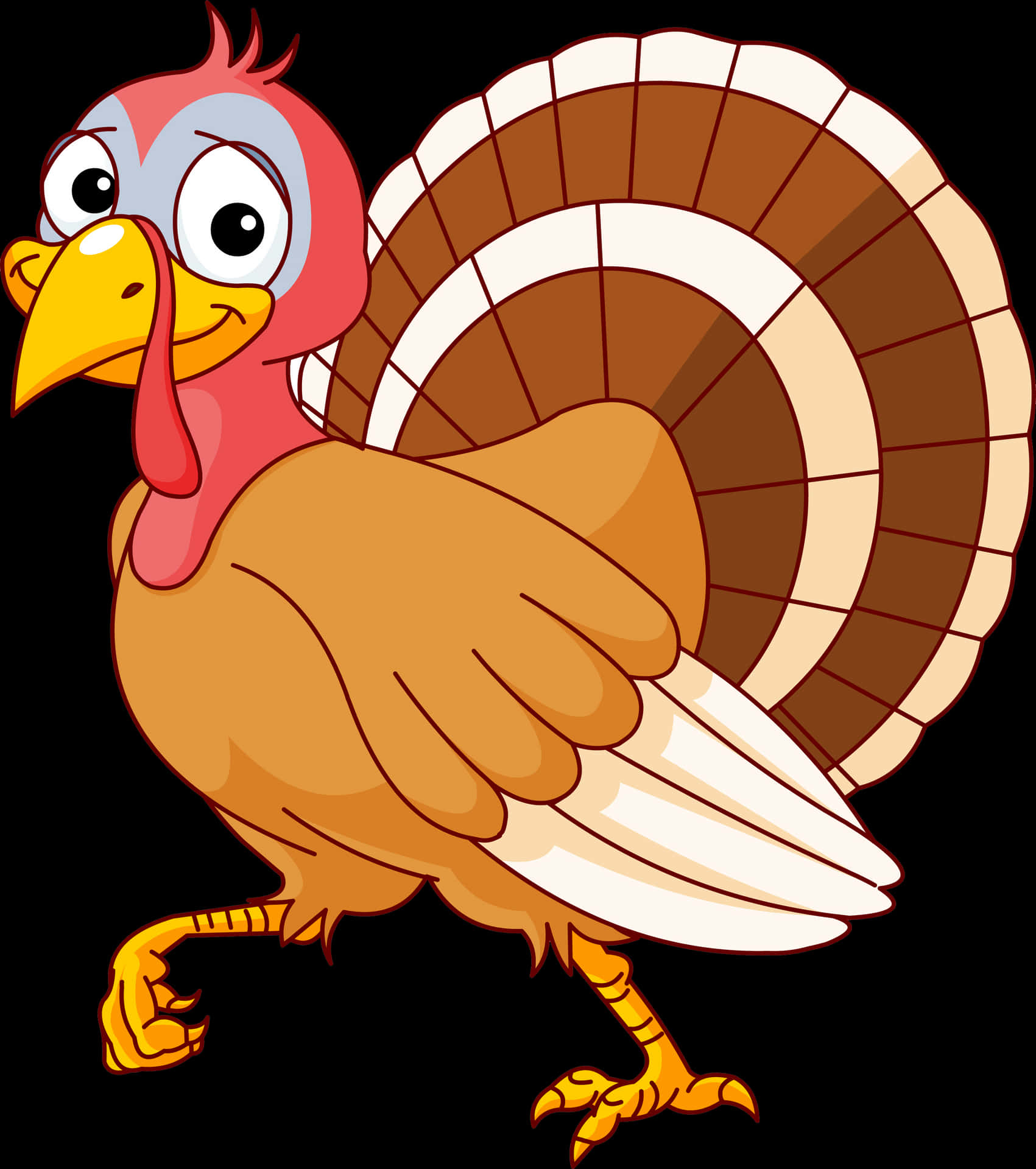 Cartoon Turkey Character Walking PNG image