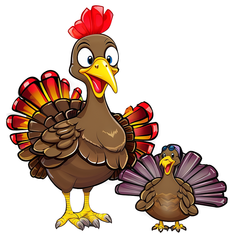 Cartoon Turkey Family Png Vje74 PNG image