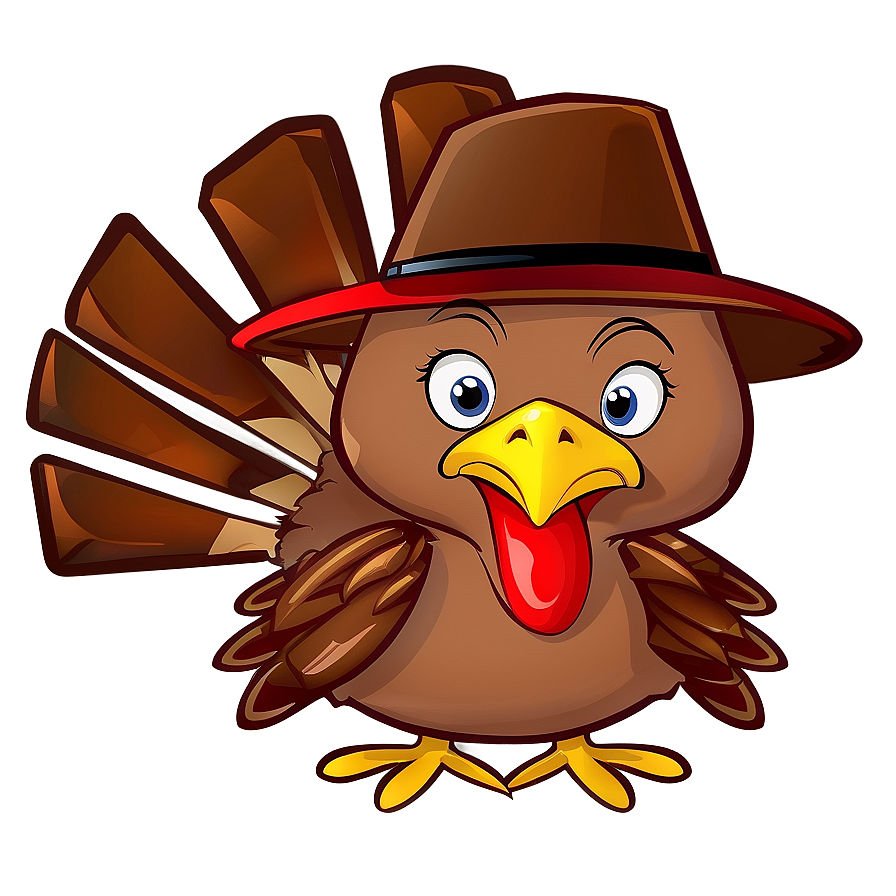 Cartoon Turkey With Hat Png Nhp PNG image