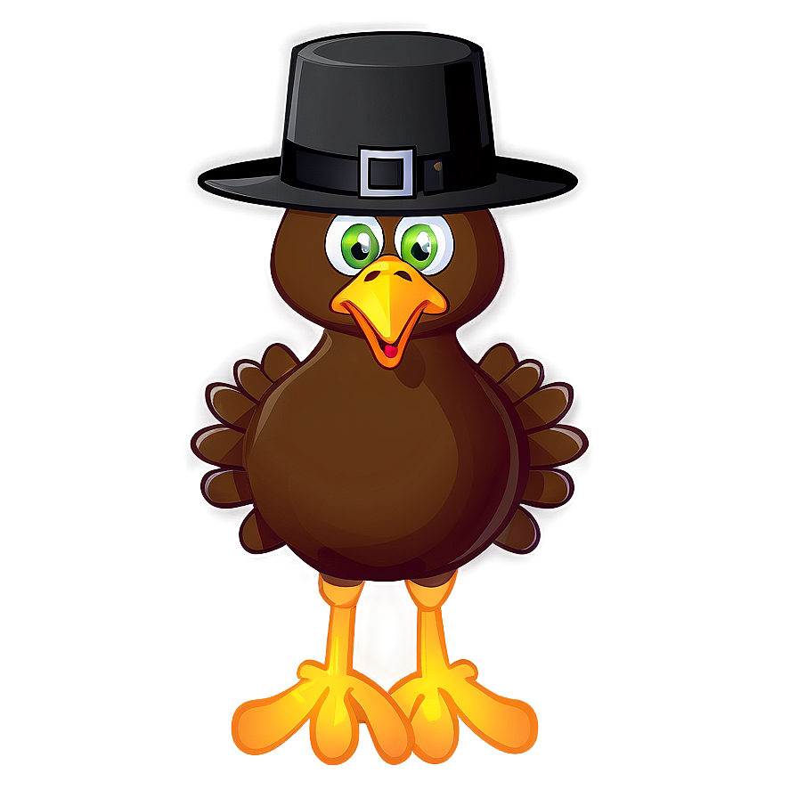 Cartoon Turkey With Pilgrim Hat Png 72 PNG image