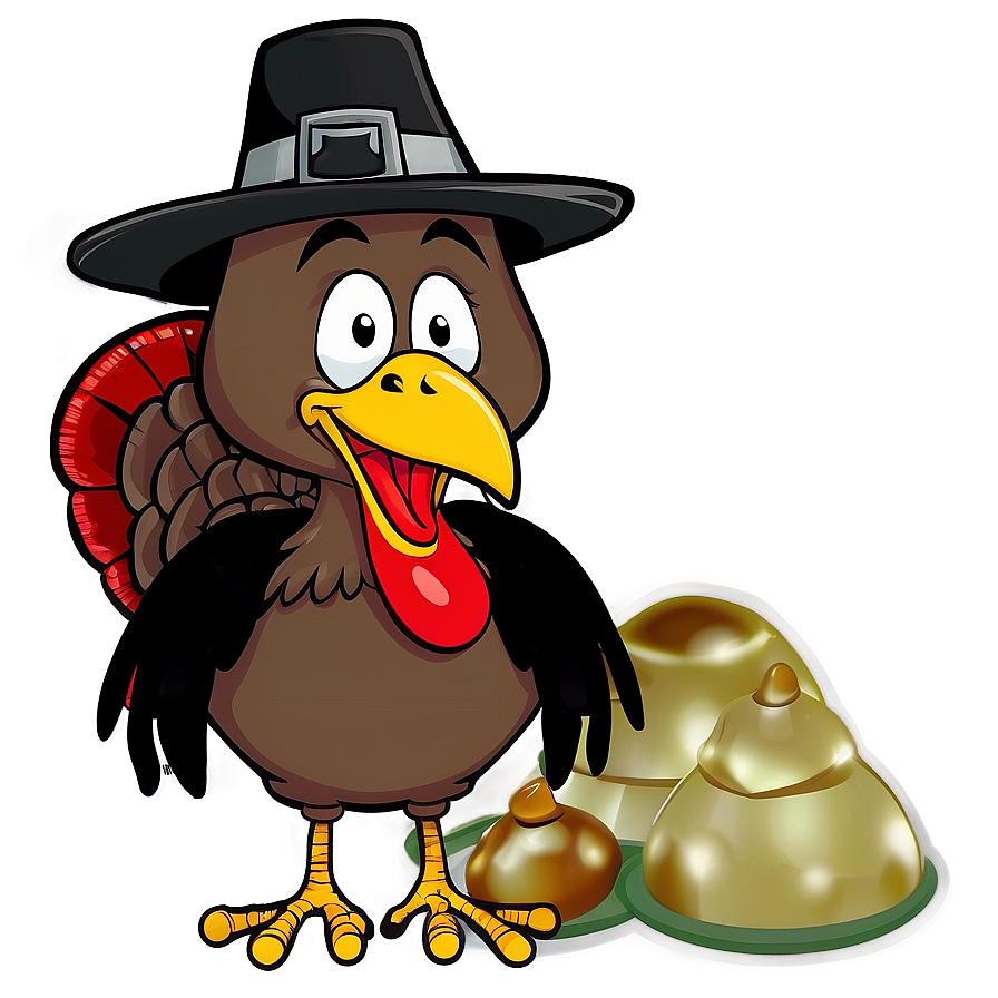 Cartoon Turkey With Pilgrim Hat Png 97 PNG image