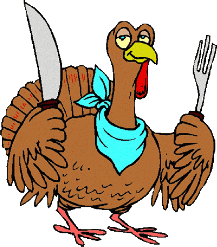 Cartoon Turkeywith Knifeand Fork PNG image