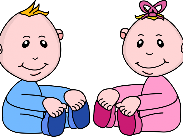 Cartoon Twin Babies Sitting PNG image