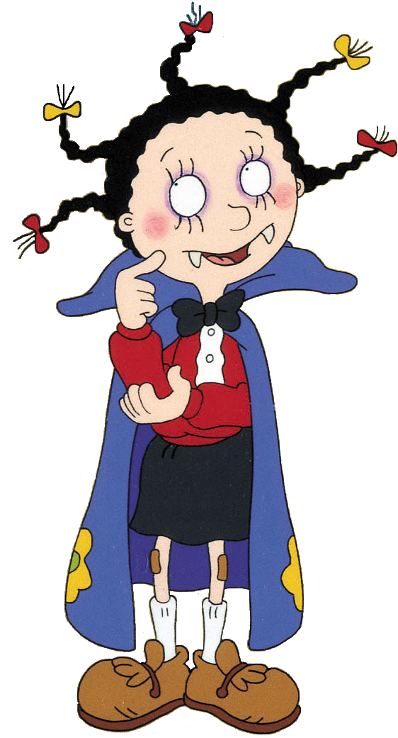 Cartoon Vampire Girl Thumbs Up PNG image